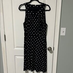 Tommy Hilfiger Black and White Polka Dot Midi Dress